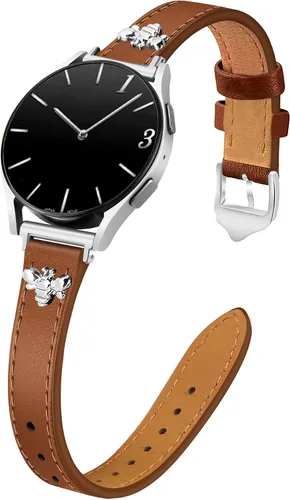 Miniatura 14 de JR.DM Paquete de 2 correas delgadas de cuero para mujer compatibles con Samsung Galaxy Watch 7/6/5/4/Active 2/4 Classic/6 Classic/5 Pro/FE 1.575 in