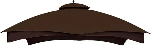 Miniatura 10 de Hugline Toldo de repuesto para exteriores, cubierta de techo de doble nivel para cenador Lowe's Allen Roth de 10 x 12 pies, #GF-12S004B-1 (Caqui)
