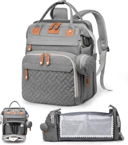 Miniatura 8 de Mochila para Pañales, Bolsa de Pañales Impermeable Multifunción para Bebé, con Estación de Cambio de Pañales, Artículos Esenciales Imprescindibles