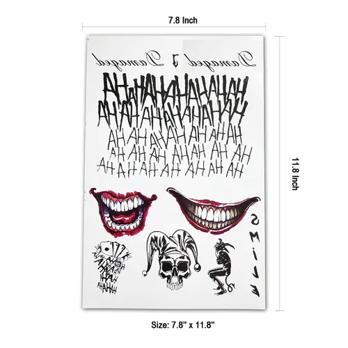 Miniatura 4 de Calcomanías de tatuaje falsas, 3 hojas de tatuajes temporales para mujer y 3 hojas de tatuajes para Halloween, disfraces, cosplay, fiestas