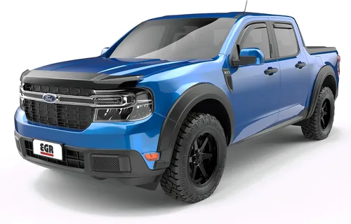 Miniatura 4 de EGR 573591 viseras para ventanas en canal delanteras y traseras, acabado en color gris oscuro, compatibles con vehículos Ford Maverick