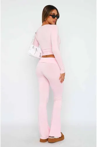 Miniatura 4 de Leggings acampanados para mujer, cintura elástica doblada, pantalones de yoga para entrenamiento, pantalones casuales ajustados con corte de bota