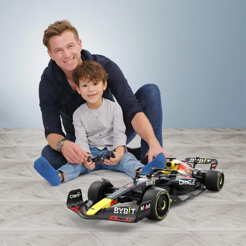 Miniatura 8 de RASTAR Red Bull F1 - Coche RC a escala 1/18 - Oracle Racing 2022 Mando a distancia Fórmula 1 RB18 Modelo Sergio Pérez - Azul oscuro 2.4G para niños