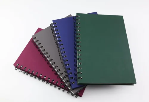 Miniatura 6 de Cuaderno en espiral, paquete de 4 cuadernos en espiral de tapa dura A5, 5.7" x 8.5", 160 páginas, papel de 100gsm, diarios con rayas universitarias