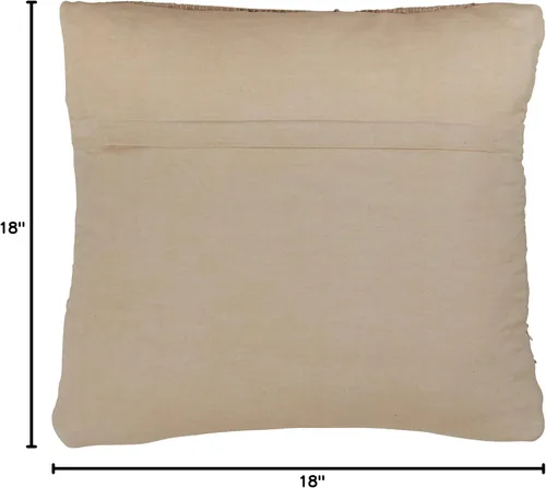 Miniatura 5 de SARO LIFESTYLE Chindi Collection - Almohada de yute rellena de plumón, 18 pulgadas, natural