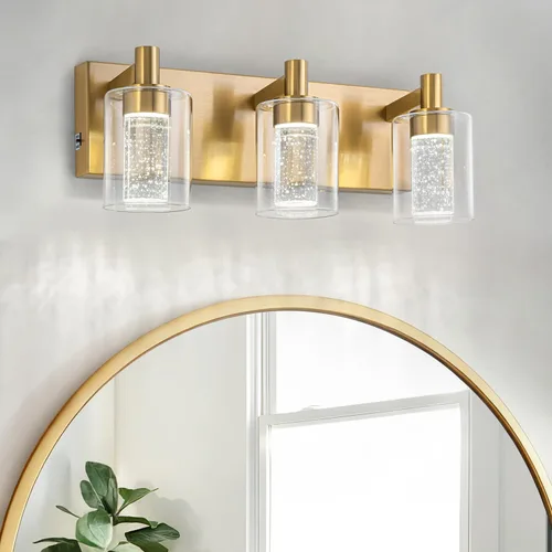 Miniatura 14 de SineRise - Luz de tocador con 3 modos de color (3000K/4000K/6000K), lámpara de baño LED con protección ocular, lámpara de pared moderna regulable