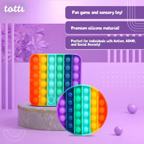 Miniatura 7 de Totti Pop Fidget juguete satisfactorio grande Push Pop Bubble Fidget juguete sensorial alivio del estrés y la ansiedad, regalo novedoso para niños