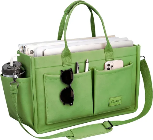 Miniatura 14 de Bolso de lona para mujer con bolsillos, bolso cruzado para portátil de trabajo, bolso de hombro para todo lo demás, bolso de lona para todos