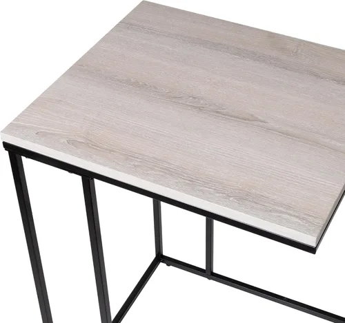 Miniatura 4 de Honey-Can-Do Mesa auxiliar cuadrada C, natural TBL-09252 negro