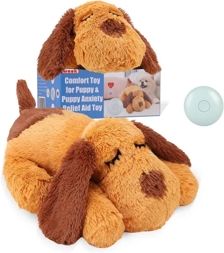 Miniatura 9 de WEOK Juguete de latido del corazón para cachorros, Almohada de acurrucamiento cómoda, Ayuda para aliviar la ansiedad del perro, Juguete de peluche