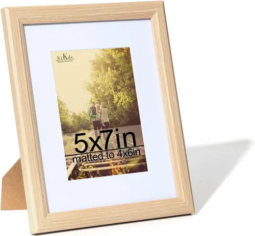 Miniatura 38 de KTKDE Juego de 12 portarretratos de 4 x 6, marco de fotos de grano de madera natural 3.5x5 con paspartú o 4x6 sin paspartú, marcos pequeños