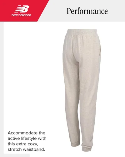 Miniatura 33 de New Balance Pantalones deportivos para niña, forro polar de mezcla de algodón suave con cordón y bolsillos (tallas 8-16)