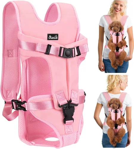 Miniatura 10 de Lukovee Mochila Transportadora para Perros, Patas Afuera Transportador Frontal de Fácil Ajuste para Perros Pequeños y Medianos, Transportador