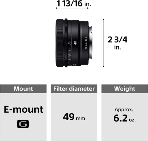 Miniatura 13 de Sony FE 40mm F2.5 G Lente Ultra Compacta de Fotograma Completo G