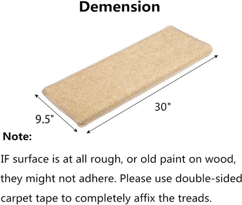 Miniatura 2 de Alfombras para Escalones – Alfombras Antideslizantes con Borde Redondeado para Escaleras – Almohadillas para Escaleras Interiores – Autoadhesivas