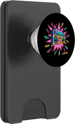Miniatura 8 de PopGrip adhesivo retro de los años 90, estilo Boombox Radio de los años noventa, estilo vintage, I Live Life PopSockets