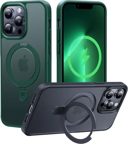 Miniatura 45 de CASEKOO- Funda para iPhone 15 c/soporte magnético invisible [protecc. militar contra caídas] [compatible c/MagSafe], a prueba de impactos, delgada