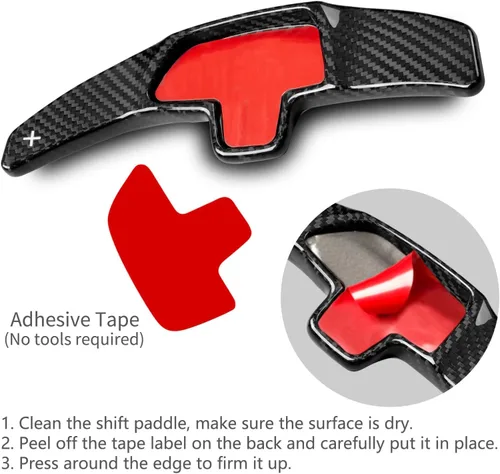 Miniatura 5 de T-carbon Extensión de palanca de cambios de paleta de fibra de carbono genuina para Mercedes Benz A B C E S Clase CLA CLS GLC GLE450 GLS G Series
