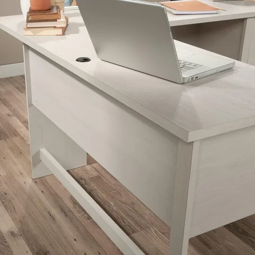Miniatura 4 de Sauder Summit Station - Escritorio esquinero en forma de L para oficina en casa con cajón y estante de almacenamiento abierto, en roble glaciar