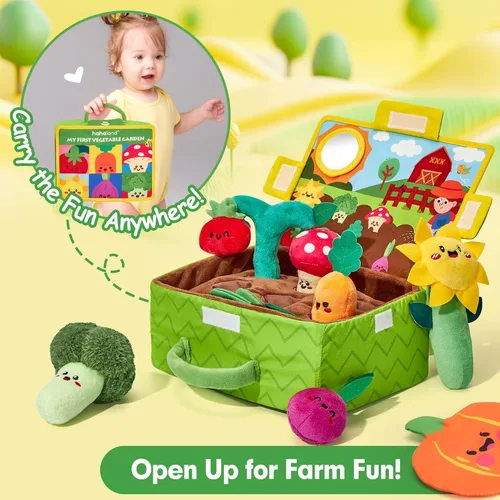 Miniatura 5 de hahaland Juguetes para bebés de 6 a 12 meses – Frutas Verduras Jardín Planta Granja Peluche 6 Month Old Montessori Sensory Toys Carrot Flower with