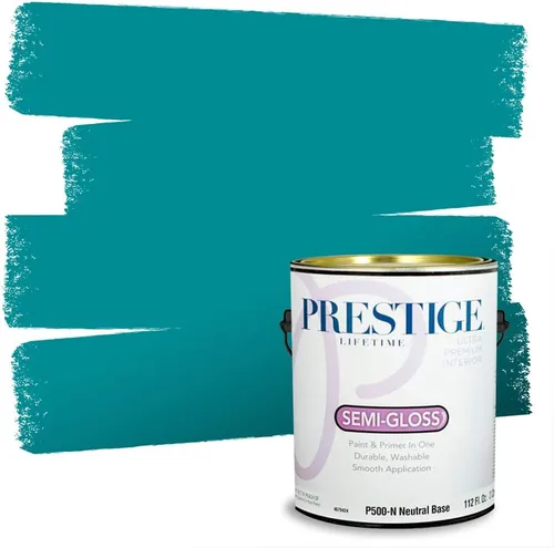 Miniatura 178 de Prestige Paints. - Base y pintura para exteriores en un solo galón, 1 galón. plano, comparable con Sherwin Williams Topsail. SW6799-PCM