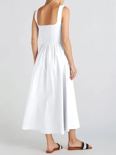 Miniatura 5 de MIEAZOM Vestido largo de verano para mujer, sin mangas, con vuelo, casual, holgado, con bolsillos
