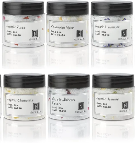 Miniatura 8 de Nabila K - Sales de baño monoi polinesias – Sal del Mar Muerto y sal de Epsom exfoliante y remojar – Exfolia e hidrata la piel, aceites esenciales