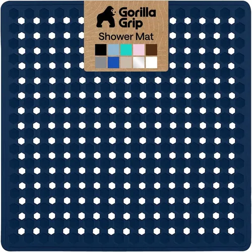 Miniatura 12 de GORILLA GRIP Alfombrilla para bañera patentada, lavable a máquina, con ventosas y orificios de drenaje para mantener las bañeras limpias, suave
