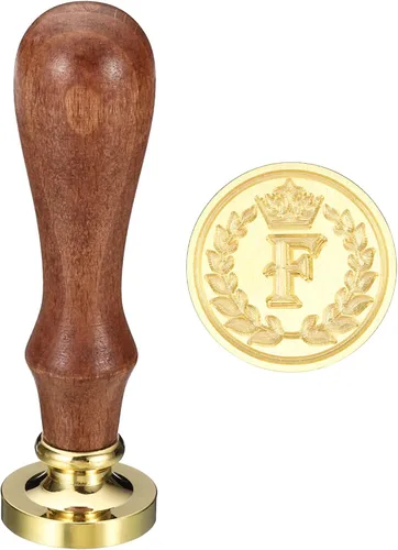 Miniatura 21 de PATIKIL Sello de cera del alfabeto I, sello de cera de sellado de letra inicial, clásico retro, cabeza de latón extraíble, mango de madera
