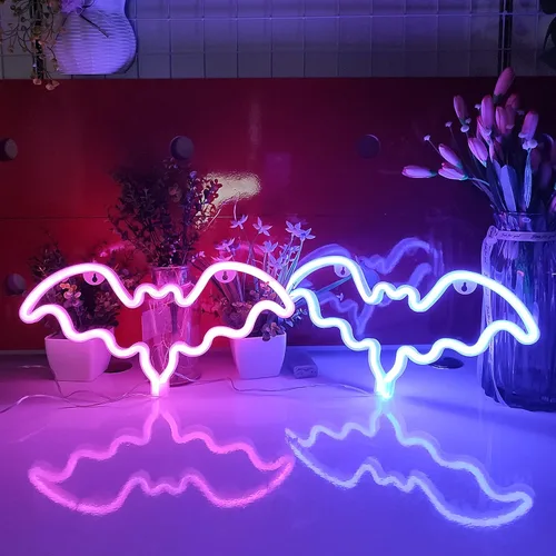 Miniatura 5 de JYWJ - Letrero de neón con luces LED, funciona con 3 pilas AA, para decoración de mesa, decoración de pared para dormitorio de niños, regalo
