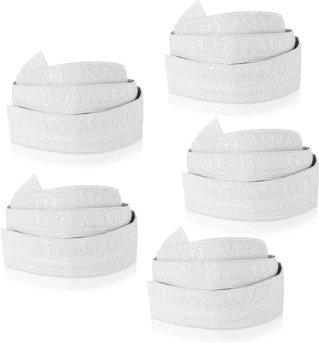 Miniatura 2 de TaoBary Moldura de Espuma Flexible Autoadhesiva de 90 x 3 Pulgadas Borde de Papel Tapiz Moldura Trim 3D Líneas Decorativas de Pared Adhesivas Blanco