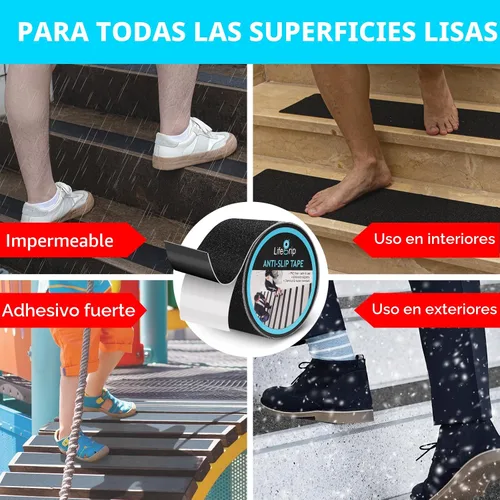 Miniatura 5 de Lifegrip - Cinta de tracción antideslizante, 4 pulgadas x 38 pies, mejor agarre, fricción, adhesivo abrasivo para escaleras, peldaños de pisada