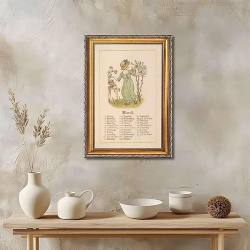 Miniatura 5 de Vintage Framed Woman with Flowers Wall Art, Canvas Print Oil Paintings Reproduction World Classics, Retro Style Poster Painting Pictures, Cute Home