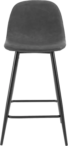 Miniatura 5 de Crosley Furniture Weston - Juego de 2 taburetes de bar tapizados con altura de mostrador, color marrón desgastado/negro mate