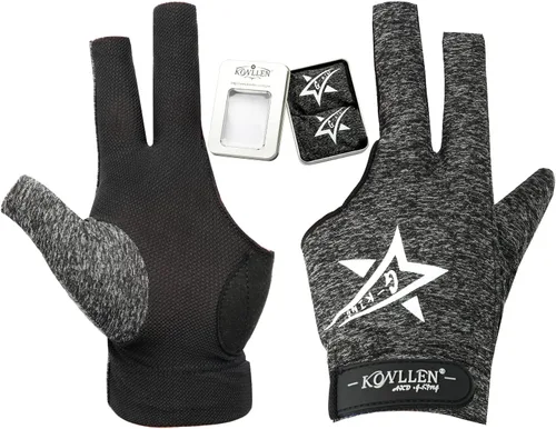 Miniatura 25 de KONLLEN Billiards Gloves for Left Hand/Right Hand L/XL Pool Gloves Professional Non-Slip Adjustable Breathable Snooker Gloves Popular Sizes for Men