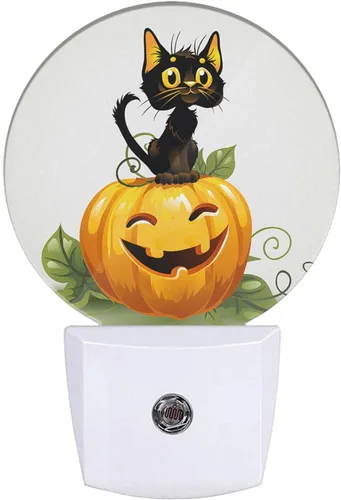 LEDLAMP3016 - Luz nocturna enchufable para Acción de Gracias, cosecha, gato, gato, divertido, calabaza, enchufable, luz nocturna de Multicolor35