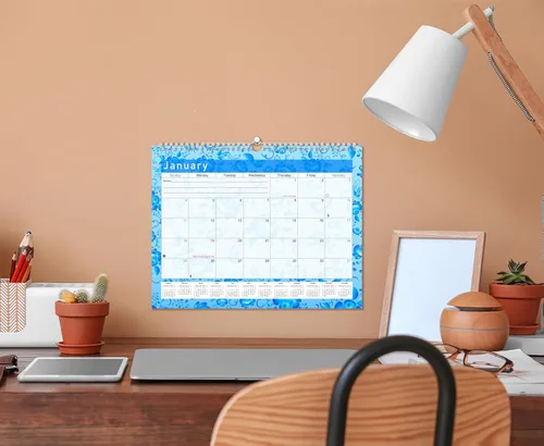 Miniatura 4 de Calendario mensual 2025-2026 de pared/escritorio encuadernado en espiral – 18 meses de escritorio/calendario de pared – (Edición #019)