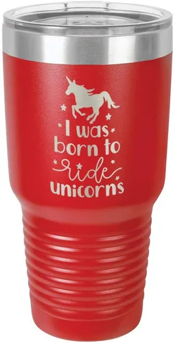 Miniatura 16 de I Was BORN TO RIDE UNICORNS Grabado vaso de 325 ml, grabado con láser, taza de viaje de acero con recubrimiento en polvo, libre de BPA, con camello