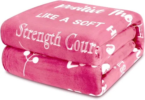 Miniatura 9 de MACEVIA Regalos para el cáncer de mama para mujeres, manta reversible de forro polar Sherpa para curación, súper suave y cálida, regalo