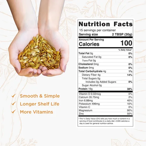 Miniatura 9 de Probase Nutrition, Polvo de proteína de semillas de calabaza, polvo de proteína de calabaza sin azúcar, ideal para apoyo posterior a la actividad