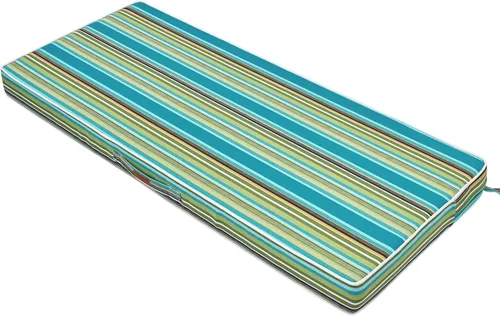 Miniatura 13 de FUNHOME Cojín de Banco para Exteriores 42 x 18 x 3 Pulgadas, Cojín de Sofá Portátil Resistente al Agua, Cojín de Columpio de Porche con Asa y Lazos