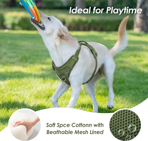 Miniatura 6 de Arnés sin tirones para perro, chaleco para cachorros con clip frontal para perros pequeños, medianos y grandes (verde niebla, M)