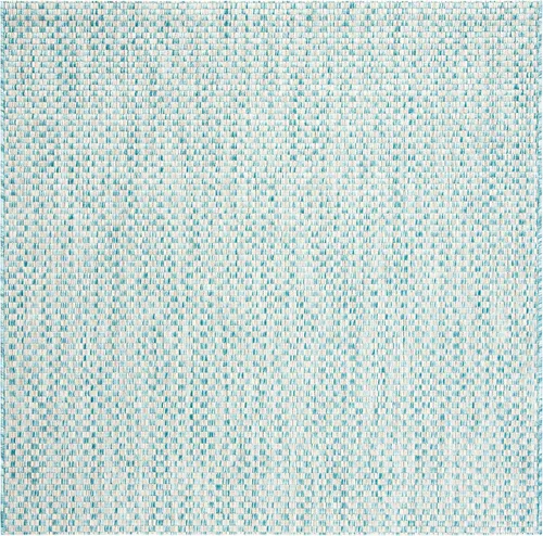 Miniatura 16 de SAFAVIEH Alfombra lavable al aire libre Courtyard Collection - 6'7" x 9'6", azul claro y gris claro, no desprende pelusa y fácil limpieza, ideal
