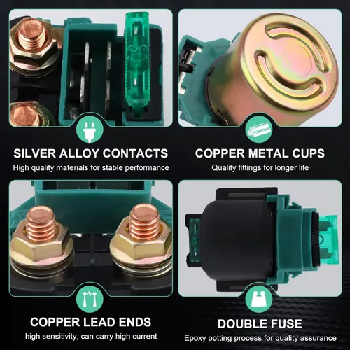 Miniatura 4 de Relé de solenoide de arranque para Kawasaki Bayou 220 KLF200 1988-2002 ATV/BAYOU 250 KLF250 2003-2010 ATV/KLX650 KLX 650 1993-1996/VN800 Vulcan 800