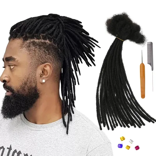 Miniatura 29 de 0.2 in y 0.2 in de ancho, 4-14 pulgadas de 10, 30, 60, 100 hebras de extensiones de cabello humano 100% real para hombres/mujeres/niños, paquetes