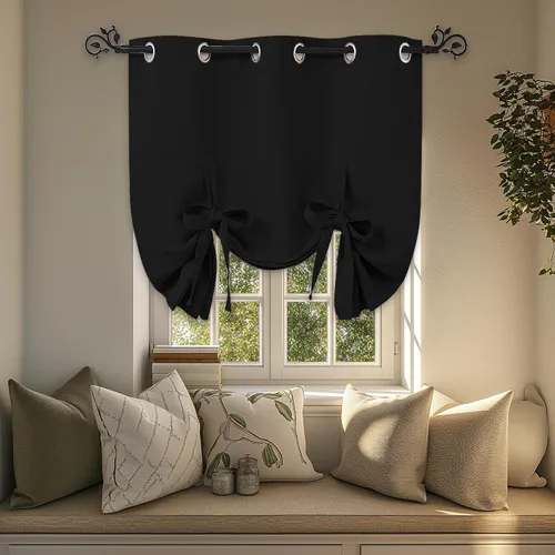 Miniatura 28 de Pony Dance Persianas Opacas para Ventanas - Juego de Cortinas Enrollables y Cenefas Estilo Romano Globo con Ojales en la Parte Superior para Verde