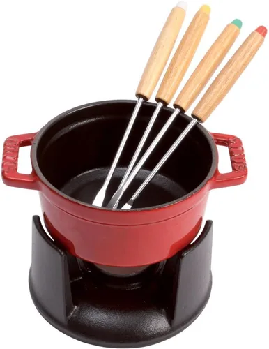Miniatura 3 de Staub Juego de mini fondue de chocolate de hierro fundido de 0.25 cuartos - Negro mate, fabricado en Francia