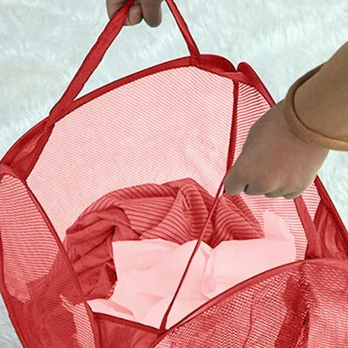Miniatura 3 de Cesta desplegable para lavandería, cesta plegable de malla para la lavandería, cesta de ropa plegable portátil, contenedor de almacenamiento