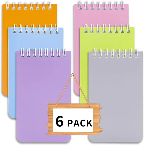 Miniatura 7 de QiCheng 6 paquetes de cuaderno de bolsillo pequeño bloc de notas de bolsillo pequeños cuadernos en espiral 3X5 pulgadas (6-2)