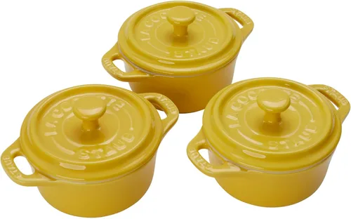 Miniatura 10 de STAUB Cerámica Horno holandés 3 piezas Mini Round Cocotte, Cereza